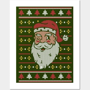 SANTA CLAUS UGLY CHRISTMAS SWEATER Posters and Art